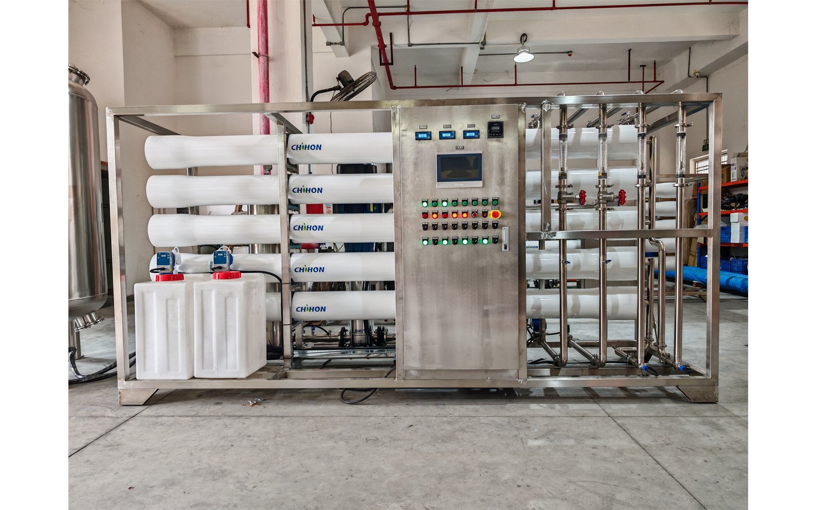 6T/h瓶装水与饮料厂不锈钢RO纯水设备主机